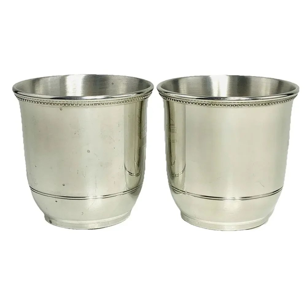 Salisbury Images of America Jefferson Memorial 8 oz Pewter Cup Set of 2 Bead GUC